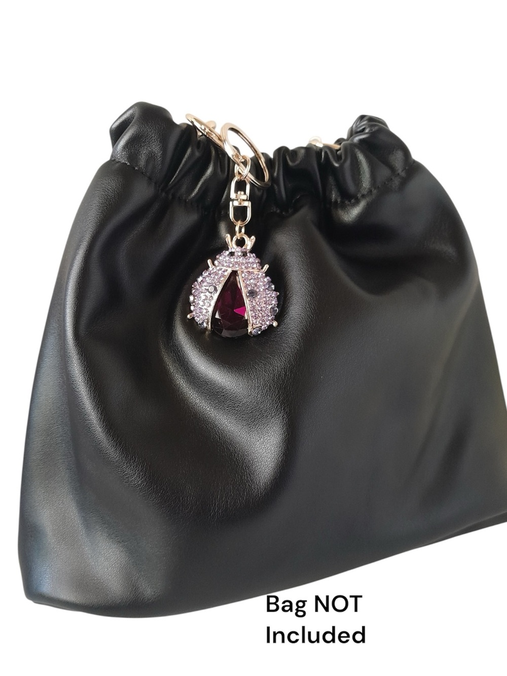 Ladybug Bag Charm Rhinestone Crystal Keychain 1PC - Picture 5 of 7